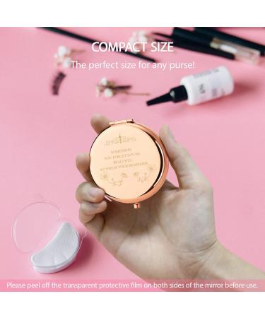 Milishow Rose Gold Compact Mirror - Unique Birthday Gift for Women from Sister, Brother, Friend, and Coworker - Buy Online on GoSupps.com