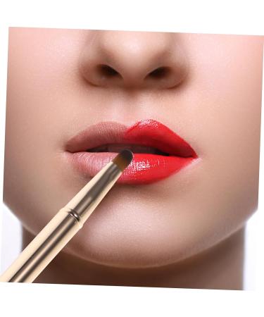 DOITOOL Double Ended Lipstick Brush Lip Hand Held Supply Lipstick Applicator Double Head Lipstick Lip Brush Artificial Fiber Multifunctional Brush Portable Miss 12x1x1cm Golden - Buy Online on GoSupps.com