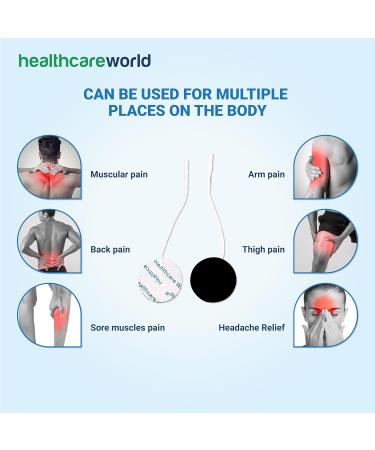 Healthcare World Tens Electrode Pads - 20 Round Self-Adhesive Electrodes for Targeted Pain Relief | Compatible with Neurotrac & Flexi-Level Devices - International Shipping Available - Buy Online on GoSupps.com