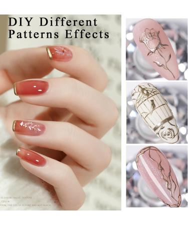 Metallic Painting Gel Polish - Painted Gel Nail Polish - 3D Metal Painting Drawing Mirror Gold Nail Gel Polish - High Shine Nail Polish Flower Drawing Soak Off UV Nail Liner Gel DIY Nail Manicure - Buy Online on GoSupps.com