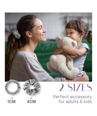 Osilk 3-Set 100% Silk Hair Ties - Luxury Gray Scrunchies & Elastic Hair Bands for All Hair Types - Buy Online on GoSupps.com