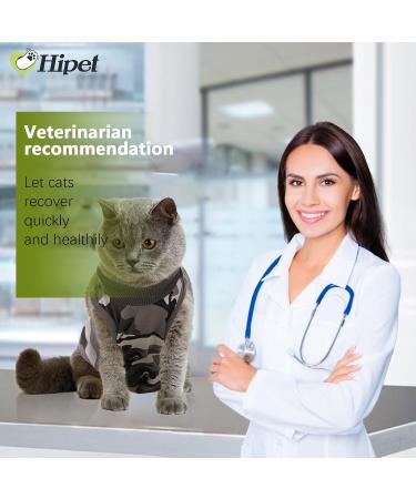 Hipet Cat Surgical Recovery Suit | Abdominal Wounds & Skin Diseases | Anti-Licking Vest for Cats | Replacement for E-Collar & Cone | Camouflage (L) - Buy Online on GoSupps.com