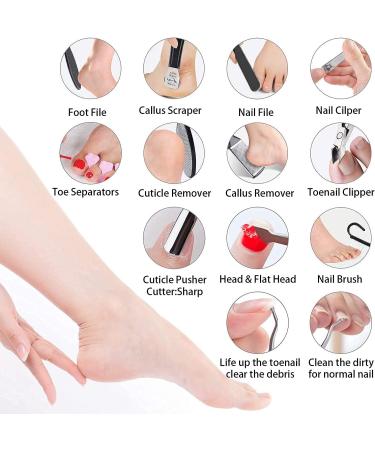 AdamStar 23 in 1 Professional Pedicure Kit - Foot Care Tools Set for Men and Women | Callus Remover, Toenail Clipper, Foot Scrubber, Foot Rasp, Dead Skin Remover - Home Salon Quality - Buy Online on GoSupps.com