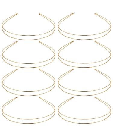 Qearl 8 Pack Gold Metal Double Layered Headbands - Stylish Hair Hoops for Women - Buy Online on GoSupps.com