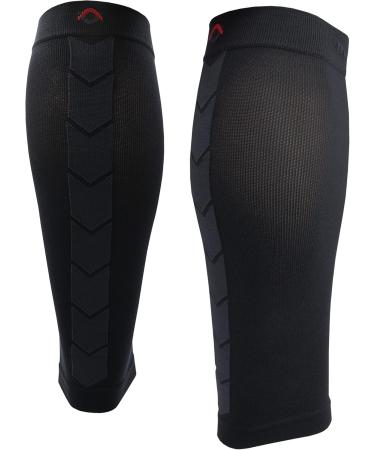 NV Compression 365 Footless Compression Stockings - Calf Sleeves for Sports Running Cycling Triathlon CrossFit Gym Tennis - Black/Steel M | International Shipping - Buy Online on GoSupps.com