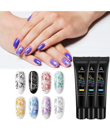 SEISSO Nail Stamping Polish Gel - 8 Colors for Stunning Nail Art | Black Red & Silver | Perfect for Nail Stamping Plate & Stamper (0.25 Fl Oz - Buy Online on GoSupps.com