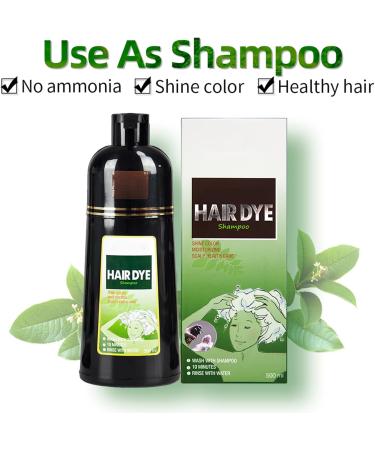 Hair color shampoo 500 ml instant shampoo for brown hair herbal shampoo gray hair shampoo for men and women brown shampoo - Buy Online on GoSupps.com