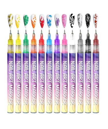 Nail Design Tool Set Manicure Art Waterproof Nail Marker Long Lasting Nail Marker Waterproof Nail Polish Perfect and Suitable for Women
