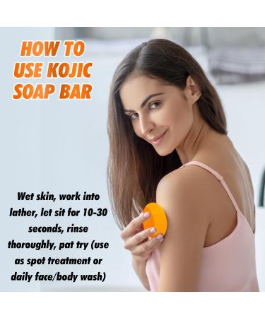 Kojic Acid Soap & Face Wash with Turmeric | All Natural Cleanser for Even Tone Bright Complexion & Glowing Skin - Perfect for All Skin Types - Buy Online on GoSupps.com