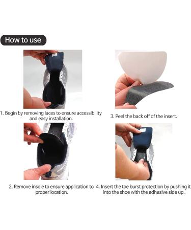 Shoe Toebox Blowout Prevention Patch - Black | Toebox Toeburst Insert - Buy Online on GoSupps.com
