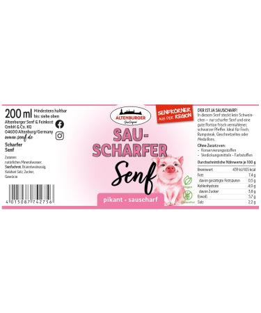 Sausharfer Mustard with Pepper 200ml - Premium Gourmet Condiment for International Shipping - Buy Online on GoSupps.com