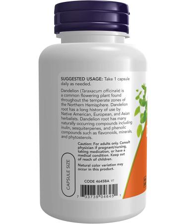 Now Foods Dandelion Root 500 mg - 100 Veg Capsules | Natural Detox & Digestive Support - Buy Online on GoSupps.com