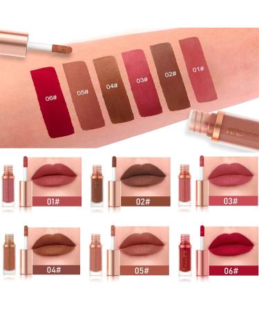  SOMGKINE Lipstick Set 24 Hour Last Matte Liquid Nude Waterproof and Non-stick Lipstick (02) - Buy Online on GoSupps.com