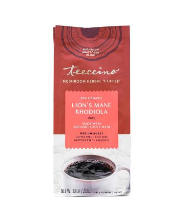 Teeccino Mushroom Adaptogen Coffee Alternative | Lions Mane, Rhodiola Rose | Caffeine-Free | 10 Ounce - Buy Online on GoSupps.com