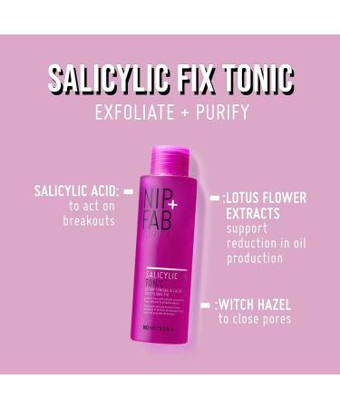 Nip + Fab Salicylic Acid Fix Tonic with Witch Hazel & Lotus Flower Extract 100ml - BHA Toner for Breakouts, Minimize Pores & Oil Control - Buy Online on GoSupps.com