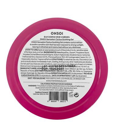 ONSOI 95% Aloe Vera Gel & Cactus Soothing Gel - Sunburn Relief & Hydrating Treatment (2PK) | International Shipping Available - Buy Online on GoSupps.com