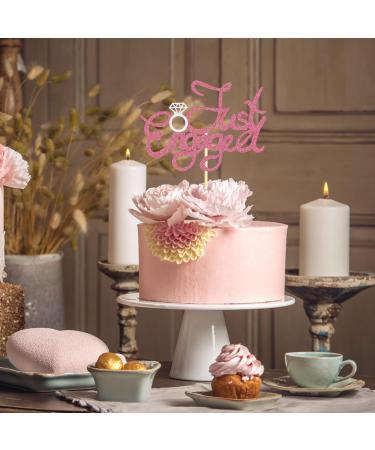 Sotpot 1 Pack Just Engaged Cake Topper Pink Glitter We're Engaged Cake Pick Engagement Party Decorations Bridal Engagement Wedding Cupcake Decoration Party Supplies - Buy Online on GoSupps.com