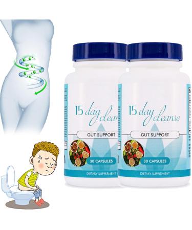 15 Day Gut Cleanse - Gut and Colon Support 15 Day Gut Cleanse and Colon Support 15 Day Cleanse Gut Help Restore Your Gut Naturally Focus on Gut Health for Women And Men (2Box)
