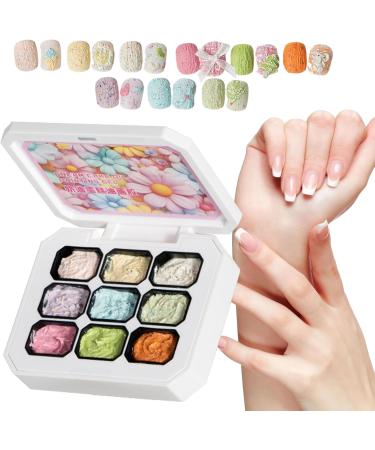 Solid Gel - 9 Colors Gel Manicure Palette | Glue French Tips For Home Manicure Extension For Women Girls Makeup Bride - Buy Online on GoSupps.com