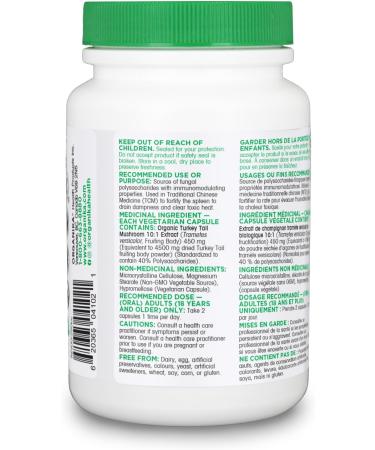 Organika Turkey Tail Mushroom- Organic 450mg 10:1 Extract- Immune Support- 90vcaps - Buy Online on GoSupps.com