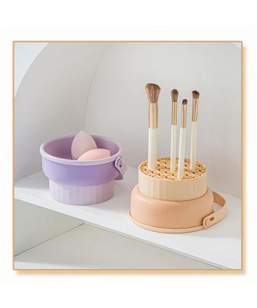3 in 1 Silicone Makeup Brush Cleaner Bowl - Brush Cleaning Mat & Organizer with Drying Holder | Best Makeup Tool for Clean Brushes - Buy Online on GoSupps.com