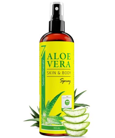 Aloe vera spray for skin & hair - 99% organic 355 ml - 100% natural pure & without additives - without thickener quickly pulls in without residues - not powder 355 ml (1 Pack) - Buy Online on GoSupps.com