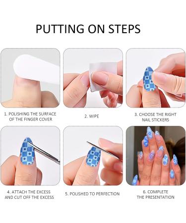 24 Pieces Of Blue Love Nail Stickers 24 Pieces Of Dark Green Wearable Nails Blue Fake Nails Fashionable Oval Nails French Fit Nails Artistic Nails Diy Nail Accessories - Buy Online on GoSupps.com