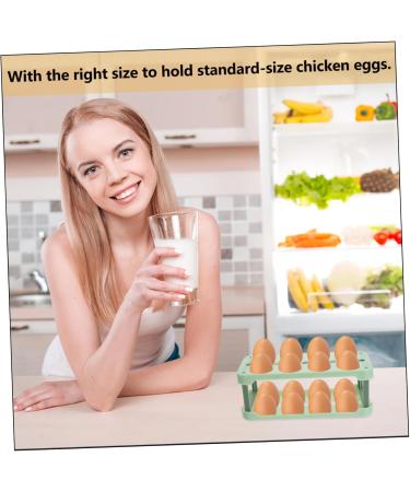 Yardenfun Box Egg Carton Eggs Plastic Tray Egg Storage Container Egg Tray Refrigerator Household re-usable Green 22.3X10.1X8.9CM - Buy Online on GoSupps.com