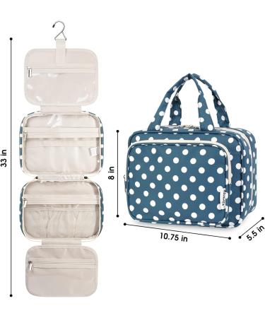 Narwey Women's Hanging Travel Toiletry Bag - Polka Dot Medium Size Organizer for Cosmetics and Makeup Accessories - Buy Online on GoSupps.com