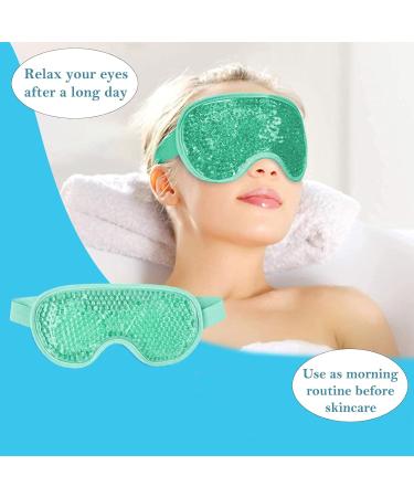 Cooling Eye Mask Hot Cold Eye Mask with Gel Bead Reusable Gel Eye Mask for Puffy Eyes Dark Circles Bags Dry Eyes Migraine Relief Headache Stress Relief Insomnia Sinus Pain (Green) - Buy Online on GoSupps.com