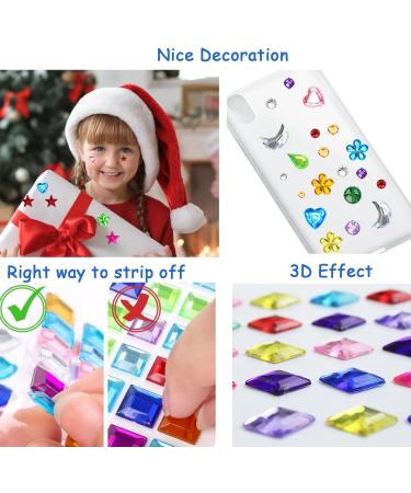 10 Sheets of Self-Adhesive Rainbow Gem Stickers - Eye Face & Body Jewels for Makeup and DIY Craft - Rhinestone Festival Accessories - Buy Online on GoSupps.com