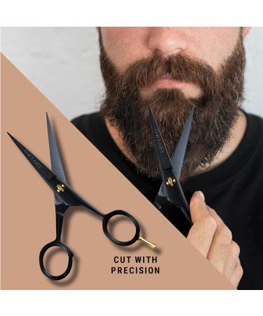 Ontaki Professional Beard Shears - German Steel Mustache Scissors (12.7 cm) with Carrying Bag | Hand-Forged Precision Facial Hair Tools for Men - Buy Online on GoSupps.com