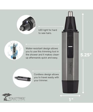 ToiletTree Water Resistant Stainless Steel Nose & Ear Trimmer with LED Light - Buy Online on GoSupps.com
