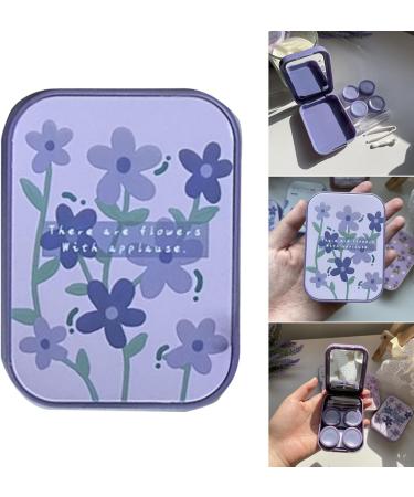 AWYDKY Portable Contact Lens Trip Kit | Cute Purple Storage Set with Tweezers & Solution for Travel - Buy Online on GoSupps.com