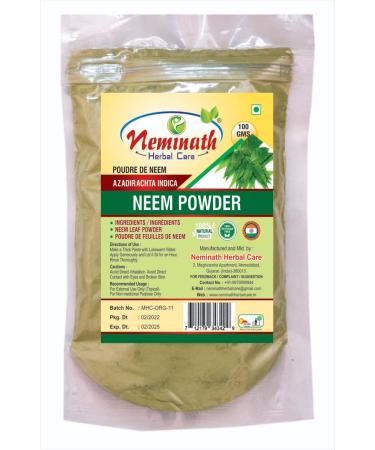 Neem Leaves powder 100% Natural and pure (AZADIRACHTA INDICA) (100 Grams) (0.22 lb)/3.5 Ounces) (Only For External Use)