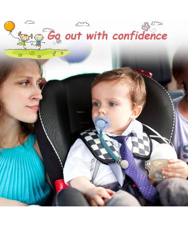 Nuanchu 4-Piece Silicone Pacifier Clips Set for Teething Toy - Navy Blue, Gray, Green - Baby Pacifier Holder for Boys and Girls - Buy Online on GoSupps.com