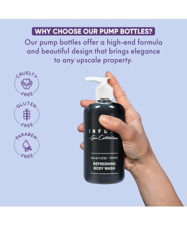 Terra Pure Infuse Lavender Mint Body Wash | Spa Collection Hotel Amenities | 10.14 oz Pump Bottle - Luxurious Single Bottle - Buy Online on GoSupps.com