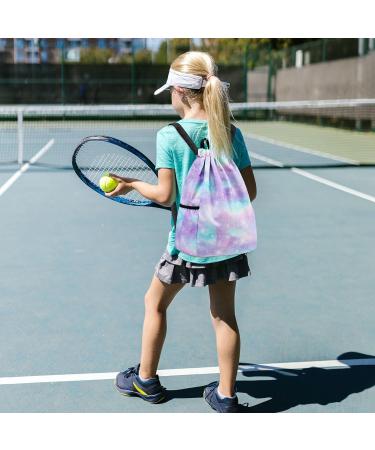 Ryushoyo Rainbow Galaxy Drawstring Backpack - Lightweight Gym Sackpack for Women and Girls | Blue Purple Galaxy Design | Ideal for Sports, Yoga, and Shopping - Buy Online on GoSupps.com