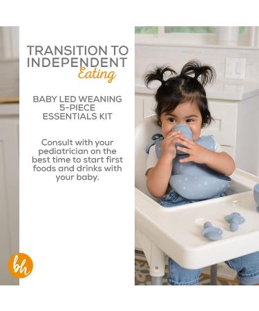 BooginHead Baby Led Weaning Supplies - Stage 1 and Stage 2 Self Feeding 5-Piece Set in Blue - Buy Online on GoSupps.com
