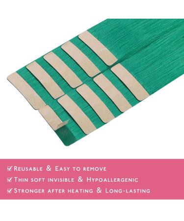Buy If-Salt Tape Extensions - Green Real Hair 10pcs 40cm Invisible Tape-In Extensions for Smooth Highlights - Buy Online on GoSupps.com