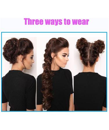 Messy Bun Hair Piece for Women Messy Hair Bun Extensions Long Synthetic Fluffy Hair Bun Wrap Around Scrunchies DIY Curly Elastic Band Hair Extensions Hairpieces for Women Fake Hair Accessories for 4 - Buy Online on GoSupps.com