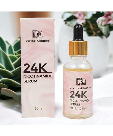 RadiantSkin 24k Vitamin B3 Nicotinamide Serum - Soothes Redness Minimizes Pores & Promotes a Balanced Complexion - 30ml - International Shipping Available - Buy Online on GoSupps.com