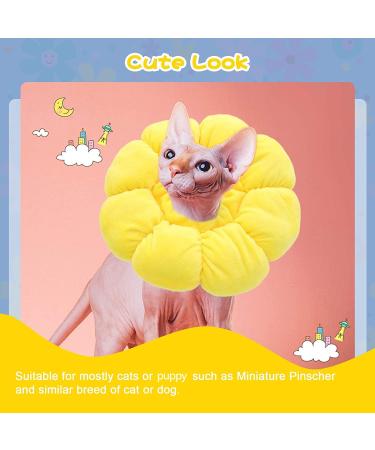 HYLYUN Cute Sun Flower Cat Recovery Collar - Adjustable E-Collar for Surgery Recovery - Buy Online on GoSupps.com