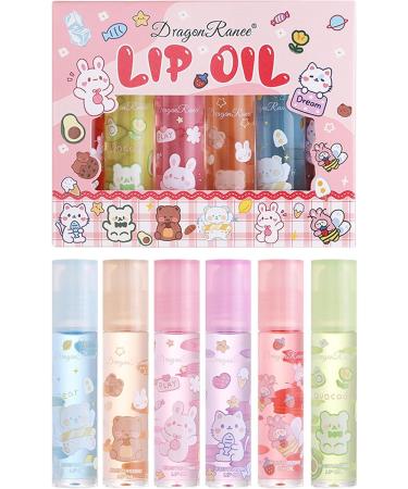 OKENTEN Fruity lip gloss fruit flavor moisturizing lipsticks transparent colorless lip lotion rolling ball lip oil liquid lipstick for plumper moisturized lips 6 pieces 6 pieces - Buy Online on GoSupps.com