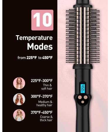 Round Thermal Brush & Heated Curling Iron - 1.5 Inch Ceramic Tourmaline Hair Wand for Volume & Shine | International Shipping - Buy Online on GoSupps.com