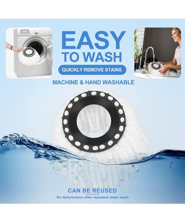 3 Pack Round Microfiber Spin Mop Head Refills - Standard Size, Easy to Clean Hurricane Rotating Mop Replacement - Buy Online on GoSupps.com