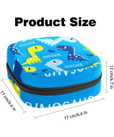 Portable Women's Binding Storage Bags - Cute Dinosaur Blue Menstrual Cup Pocket for Teenage Girls & Tampons - Buy Online on GoSupps.com
