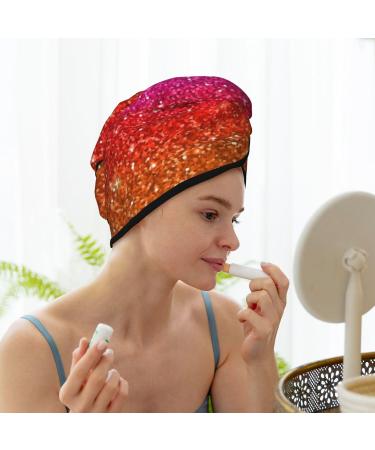 Rainbow Glitter Microfiber Hair Towel - Soft Super Absorbent Hair Wrap for Long Curly & Thick Hair - Quick Dry Coral Velvet Cap for Women - Buy Online on GoSupps.com