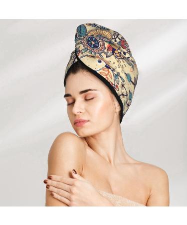 Floral Microfiber Hair Towel for Women - Super Absorbent Quick Dry Coral Velvet Wrap for Long Curly & Thick Hair - Buy Online on GoSupps.com