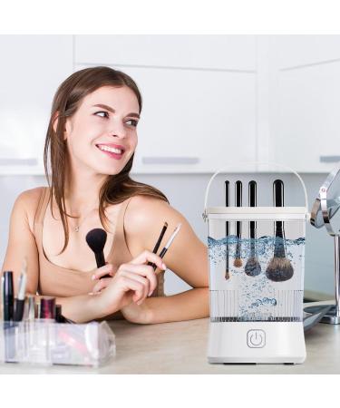 Automatic Cosmetic Brush Cleaner Electric Makeup Brush Cleaner - Automatic Cosmetic Brush Cleaner | Makeup Brush Cleaner for Puff White - Buy Online on GoSupps.com
